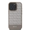 DKNY PU Leather Repeat Pattern Bottom Stripe MagSafe tok iPhone 16 Pro Max készülékhez barna