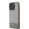 DKNY PU Leather Repeat Pattern Bottom Stripe MagSafe tok iPhone 16 Pro Max készülékhez barna