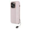 Karl Lagerfeld PU Saffiano Rhinestone Charm tok iPhone 14 Pro készülékhez rózsaszín