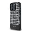DKNY PU Leather Repeat Pattern Bottom Stripe MagSafe tok iPhone 16 Pro Max készülékhez fekete