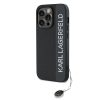 Karl Lagerfeld PU Saffiano Rhinestone Charm tok iPhone 14 Pro készülékhez fekete