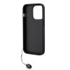 Karl Lagerfeld PU Saffiano Rhinestone Charm tok iPhone 14 Pro készülékhez fekete