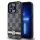 DKNY PU Leather Checkered Pattern and Stripe tok iPhone 14 Pro Max készülékhez fekete