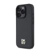 DKNY PU Leather Repeat Pattern Stack Logo MagSafe tok iPhone 16 Pro Max készülékhez fekete