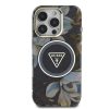 Guess IML Glitter Magnolia and Triangle Logo MagSafe tok iPhone 16 Pro Max készülékhez fekete