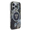 Guess IML Glitter Magnolia and Triangle Logo MagSafe tok iPhone 16 Pro Max készülékhez fekete