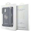 Guess PU 4G Metal Logo vállpántos tok iPhone 15 készülékhez fekete