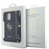 Guess PU 4G Metal Logo Vállpántos Tok iPhone 15 Pro Max készülékhez fekete