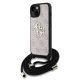 Guess PU 4G Metal Logo vállpántos tok az iPhone 15 készülékhez rózsaszín