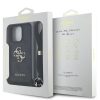 Guess PU 4G Metal Logo Crossbody Strap tok iPhone 16 Pro Max készülékhez fekete