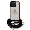 Guess PU 4G Metal Logo Crossbody Strap tok iPhone 15 Pro Max készülékhez rózsaszín