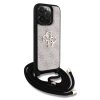 Guess PU 4G Metal Logo Crossbody Strap tok iPhone 15 Pro Max készülékhez rózsaszín