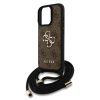 Guess PU 4G Metal Logo Crossbody Strap tok iPhone 15 Pro Max készülékhez barna