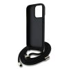 Guess PU 4G Metal Logo Crossbody Strap tok iPhone 15 Pro Max készülékhez barna