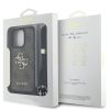 Guess PU 4G Metal Logo Crossbody Strap tok iPhone 15 Pro Max készülékhez barna