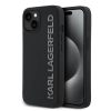 Karl Lagerfeld 3D Rubber Glitter Logo tok iPhone 14 készülékhez fekete
