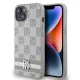 DKNY PU Leather Checkered Pattern and Stripe tok iPhone 14 készülékhez bézs
