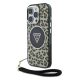 Guess IML Leopard Triangle Logo Strap MagSafe tok iPhone 16 Pro Max készülékhez barna