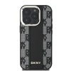 DKNY PU bőr kockás mintás MagSafe tok iPhone 16 Pro Max készülékhez fekete