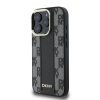 DKNY PU bőr kockás mintás MagSafe tok iPhone 16 Pro Max készülékhez fekete