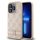 DKNY PU bőr Checkered Pattern and Stripe tok iPhone 14 Pro készülékhez rózsaszín