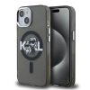 Karl Lagerfeld IML Glitter Karl and Choupette Sketch MagSafe tok iPhone 15 készülékhez fekete