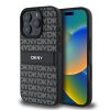 DKNY PU Leather Repeat Pattern Tonal Stripe tok az iPhone 16 Pro Max készülékhez fekete