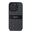 DKNY PU Leather Repeat Pattern Tonal Stripe tok az iPhone 16 Pro Max készülékhez fekete
