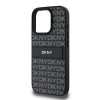 DKNY PU Leather Repeat Pattern Tonal Stripe tok az iPhone 16 Pro Max készülékhez fekete