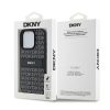 DKNY PU Leather Repeat Pattern Tonal Stripe tok az iPhone 16 Pro Max készülékhez fekete
