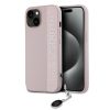 Karl Lagerfeld PU Saffiano Rhinestone Charm tok iPhone 15 készülékhez rózsaszín
