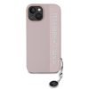 Karl Lagerfeld PU Saffiano Rhinestone Charm tok iPhone 15 készülékhez rózsaszín
