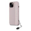 Karl Lagerfeld PU Saffiano Rhinestone Charm tok iPhone 15 készülékhez rózsaszín