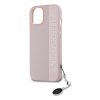 Karl Lagerfeld PU Saffiano Rhinestone Charm tok iPhone 15 készülékhez rózsaszín