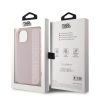 Karl Lagerfeld PU Saffiano Rhinestone Charm tok iPhone 15 készülékhez rózsaszín