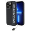 Karl Lagerfeld PU Saffiano Rhinestone Charm tok iPhone 15 Pro Max készülékhez fekete