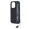Karl Lagerfeld PU Saffiano Rhinestone Charm tok iPhone 15 Pro Max készülékhez fekete