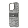 DKNY PU Leather Repeat Pattern Tonal Stripe tok iPhone 16 Pro Max készülékhez bézs