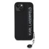 Karl Lagerfeld PU Saffiano Rhinestone Charm tok iPhone 15 készülékhez fekete