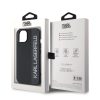 Karl Lagerfeld PU Saffiano Rhinestone Charm tok iPhone 15 készülékhez fekete