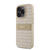 DKNY PU Leather Repeat Pattern Tonal Stripe tok iPhone 16 Pro Max készülékhez rózsaszín