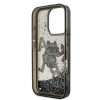 Karl Lagerfeld Liquid Glitter Scattered Choupette tok iPhone 16 Pro Max készülékhez fekete