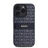 DKNY PU Leather Repeat Pattern Tonal Stripe tok iPhone 16 Pro Max készülékhez kék