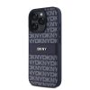 DKNY PU Leather Repeat Pattern Tonal Stripe tok iPhone 16 Pro Max készülékhez kék