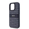 DKNY PU Leather Repeat Pattern Tonal Stripe tok iPhone 16 Pro Max készülékhez kék