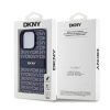 DKNY PU Leather Repeat Pattern Tonal Stripe tok iPhone 16 Pro Max készülékhez kék