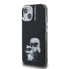 Karl Lagerfeld IML Aquarelle Karl and Choupette tok iPhone 15 készülékhez fekete