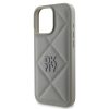 DKNY PU bőr párnázott Stack Logo tok iPhone 16 Pro Max készülékhez szürke