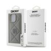 DKNY PU bőr párnázott Stack Logo tok iPhone 16 Pro Max készülékhez szürke