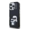Karl Lagerfeld IML Aquarelle Karl and Choupette tok for iPhone 16 Pro Max készülékhez fekete